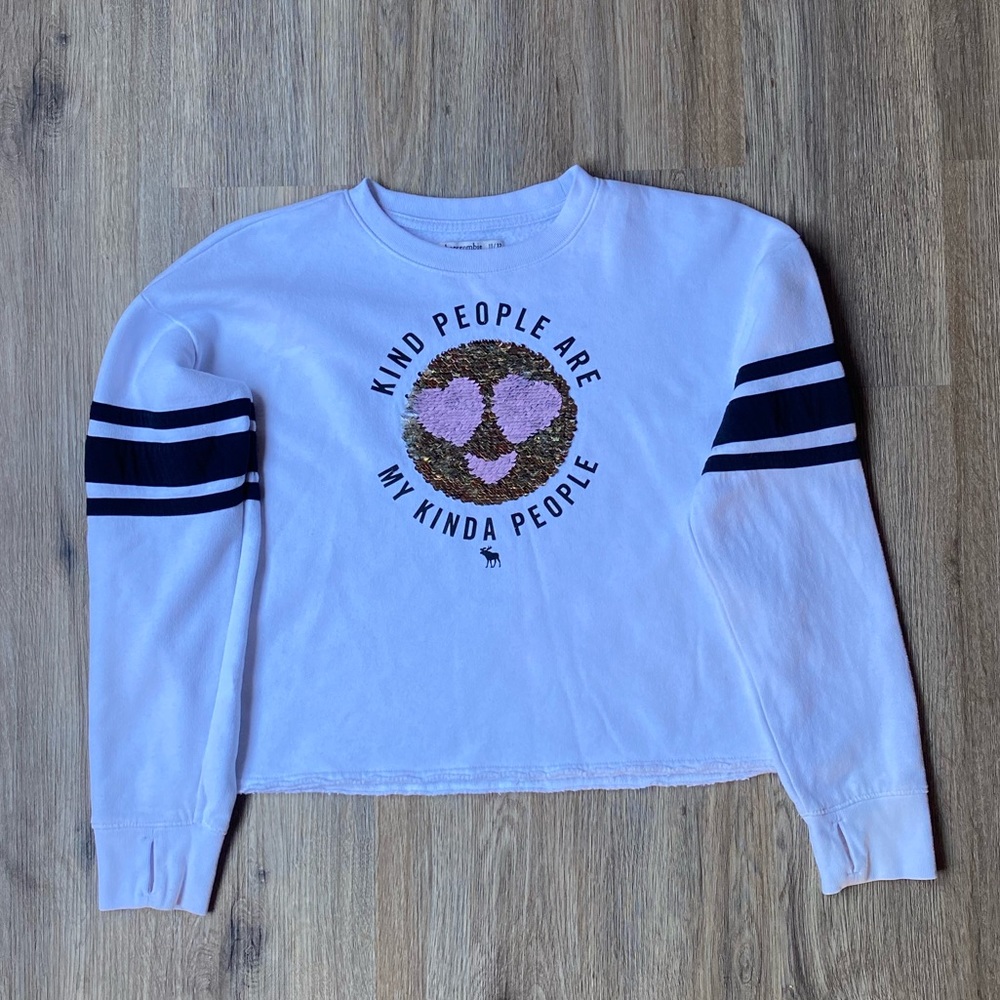 Bundle 2 Abercrombie & Fitch Girls Flip Sequin Sweatshirts
